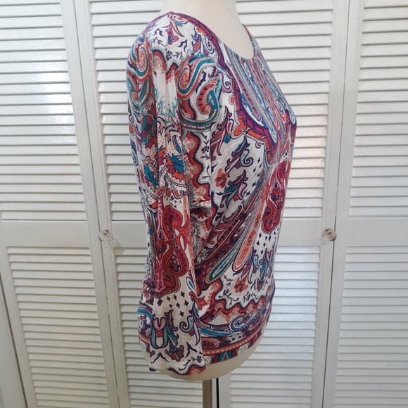 Chico's tie side blouse top sz 0 XS 4/6 *E - Picture 6 of 7